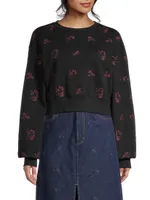 Floral-Embroidered Sweatshirt