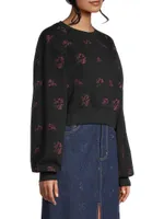 Floral-Embroidered Sweatshirt