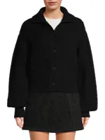 Rib-Knit Sweater Jacket