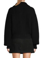 Rib-Knit Sweater Jacket