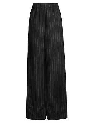 Pin-Stripe Wide-Leg Pants