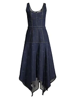 Denim Handkerchief Midi-Dress