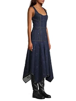 Denim Handkerchief Midi-Dress