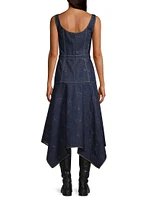 Denim Handkerchief Midi-Dress