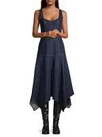 Denim Handkerchief Midi-Dress