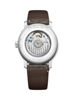 Classima 10718 Stainless Steel & Wool Strap Watch/42MM