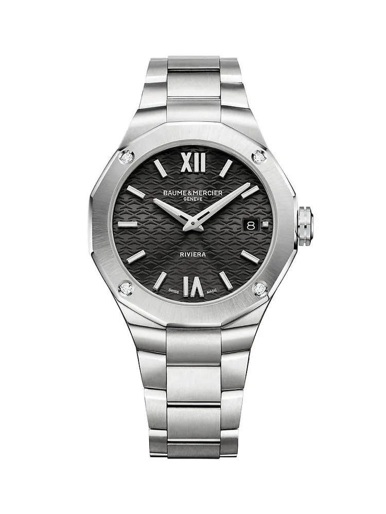 Riviera 10621 Stainelss Steel & Diamond Bracelet Watch/36MM
