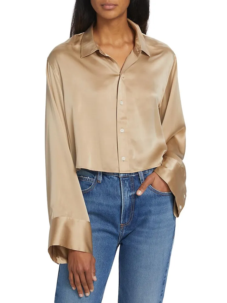 Cropped Silk Top