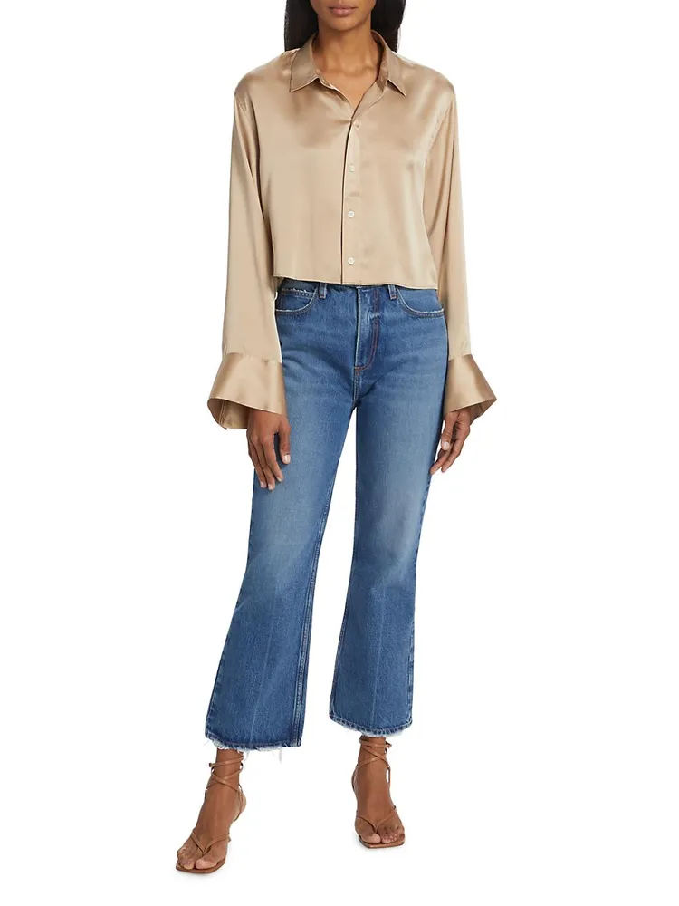 Cropped Silk Top