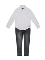 Boy's Jersey Knit Button-Up Shirt