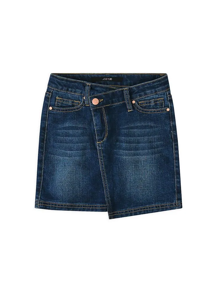 Girl's Asymmetrical Denim Skirt