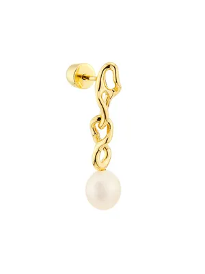 Orion 18K-Gold-Plated & Freshwater Pearl Drop Earring