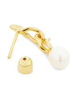 Orion 18K-Gold-Plated & Freshwater Pearl Drop Earring