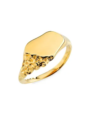 Sawyer 22K-Gold-Plated Signet Ring
