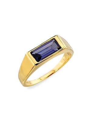 Harald 22K-Gold-Plated & Nano Gemstone Ring