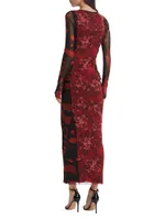 Wndrlust Priya Printed Body-Con Midi-Dress