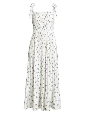 Floral Tie-Strap Maxi Dress