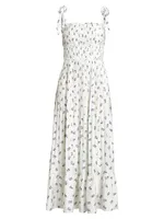 Floral Tie-Strap Maxi Dress