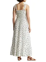 Floral Tie-Strap Maxi Dress