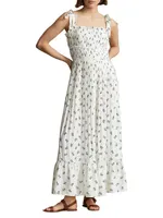 Floral Tie-Strap Maxi Dress