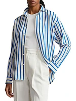 Striped Mulberry Silk Shirt