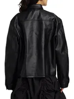 Boxy Faux Leather Jacket
