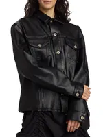 Boxy Faux Leather Jacket