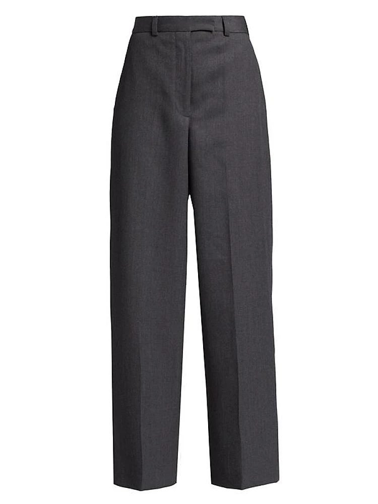 High-Rise Wide-Leg Wool Pants