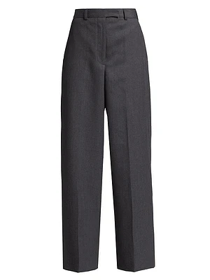 High-Rise Wide-Leg Wool Pants