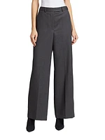 High-Rise Wide-Leg Wool Pants