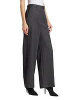 High-Rise Wide-Leg Wool Pants