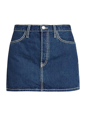 90s Cotton Denim Miniskirt