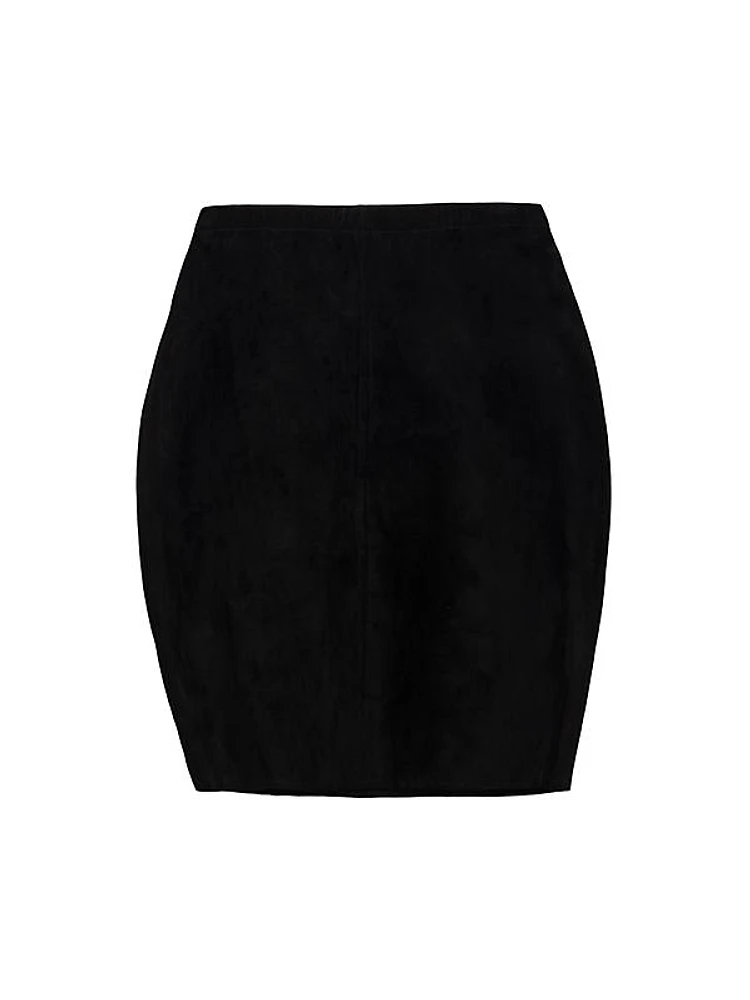 Breve Stretch Suede Skirt