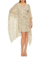 Embellished Cape Minidress