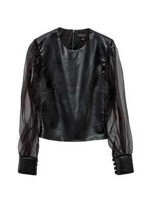 Genevieve Recycled Leather Top