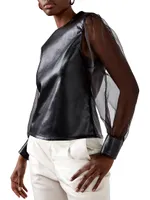 Genevieve Recycled Leather Top