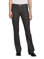 Pinstriped Zip-Front Trousers