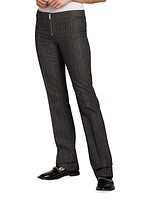 Pinstriped Zip-Front Trousers