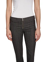 Pinstriped Zip-Front Trousers