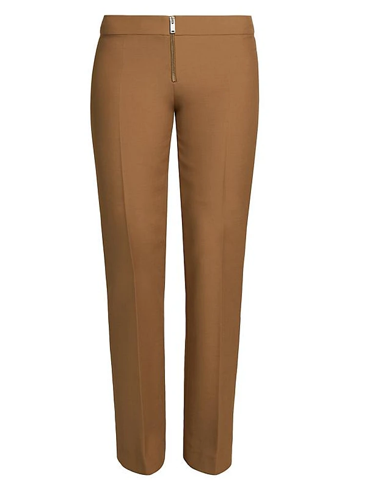 Wool Zip-Front Trousers