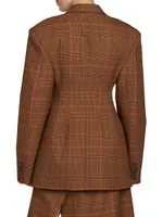 Plaid Double-Breasted Wool Jacket