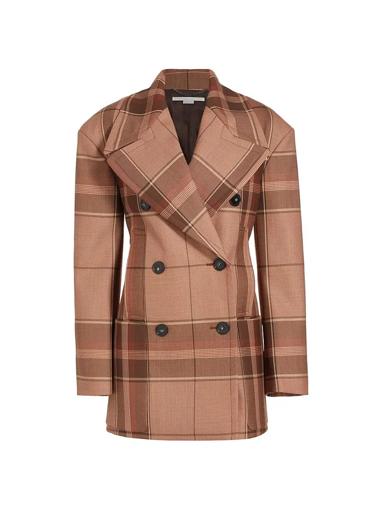 Plaid Wool Peacoat