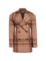 Plaid Wool Peacoat