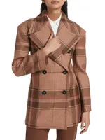 Plaid Wool Peacoat