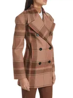 Plaid Wool Peacoat