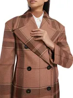 Plaid Wool Peacoat