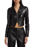 Romi Cropped Leather Top