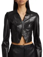 Romi Cropped Leather Top