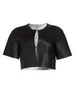 Elia Cropped Leather Top