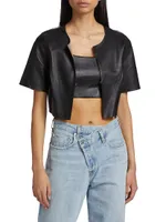 Elia Cropped Leather Top